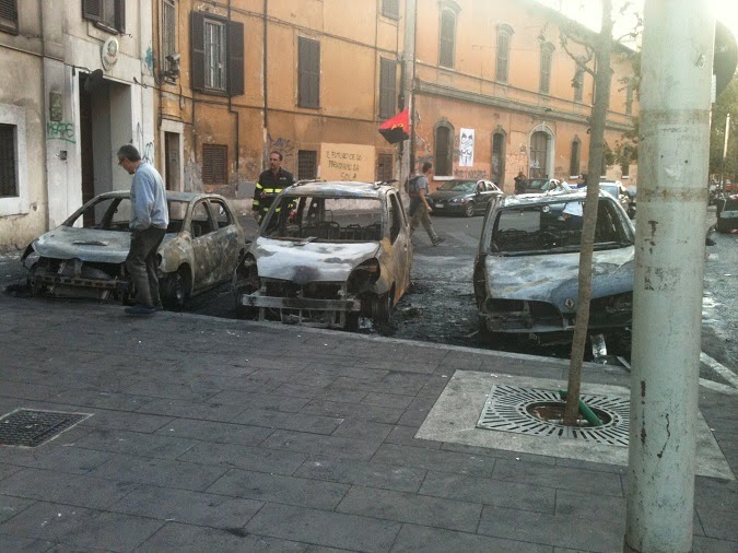 When Travel Goes Wrong: Burnt cars in the Rome Riots in 2011