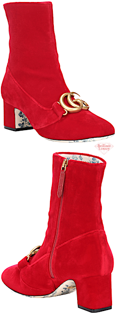 Gucci hot red velvet ankle boots #brilliantluxury