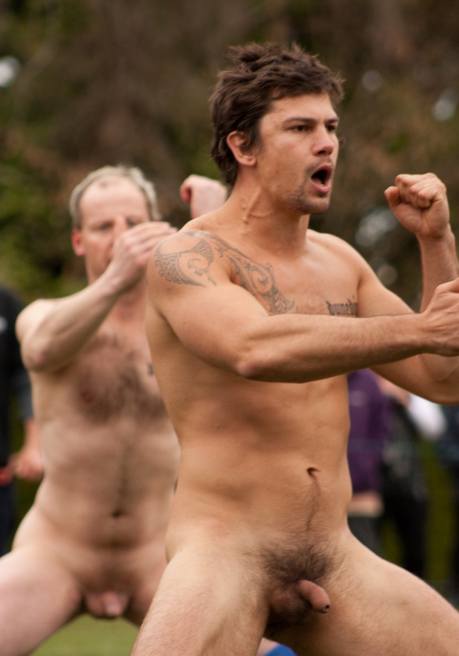 Naked men playing