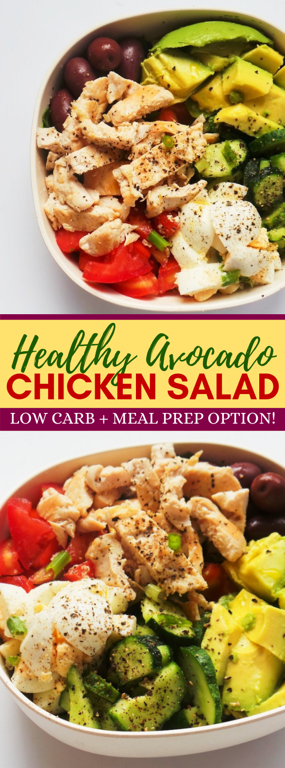 Healthy Avocado Chicken Salad Recipe | Low Carb + Meal Prep Option #healthy #lunch
