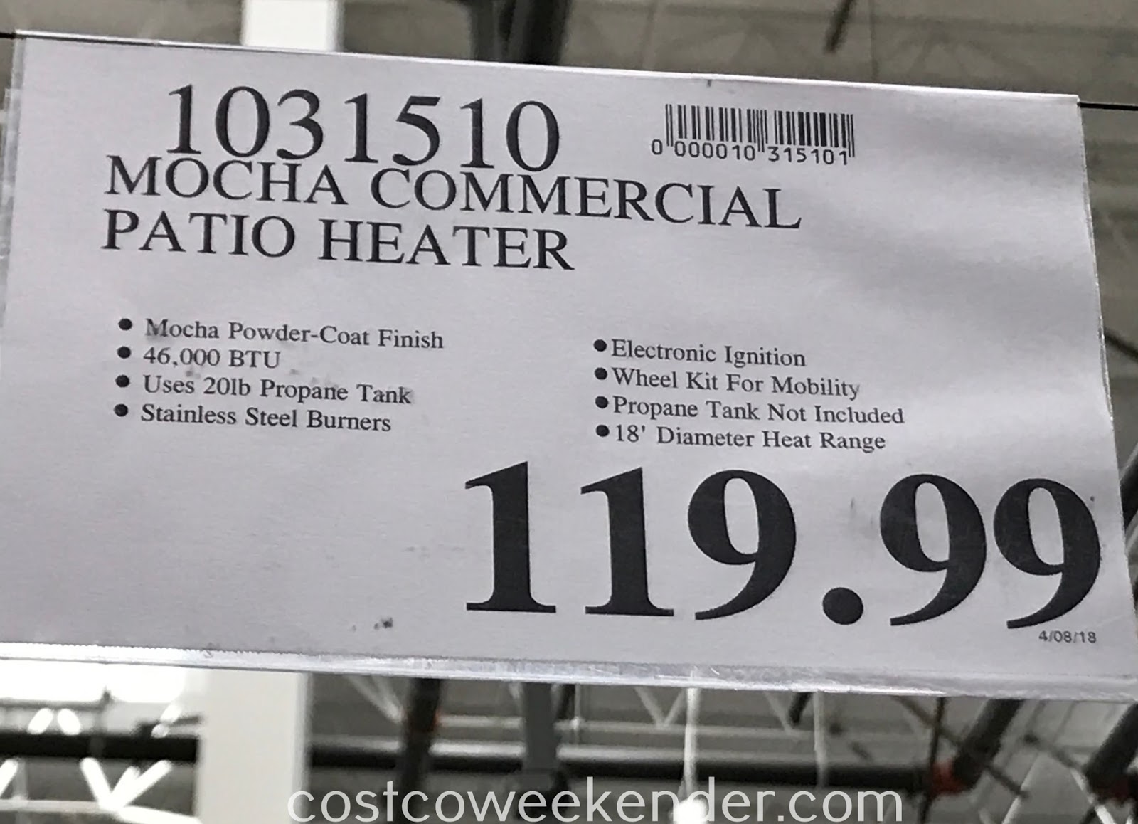 Fire Sense Commercial Patio Heater Costco Weekender