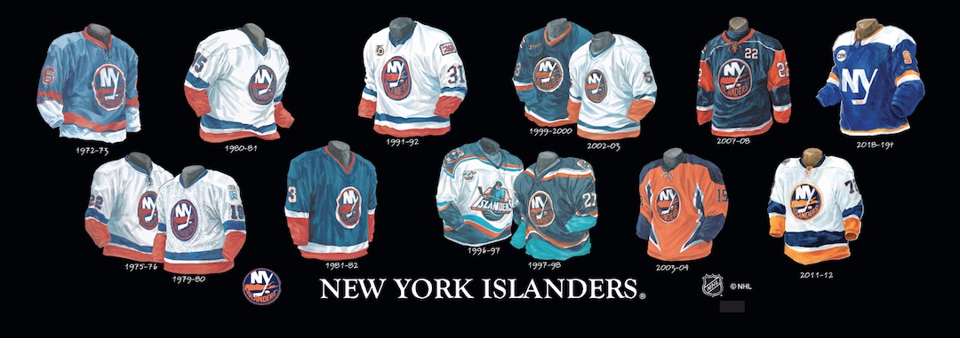 Framed and Matted Evolution History New York Islanders Uniforms Print — The  Greatest-Scapes