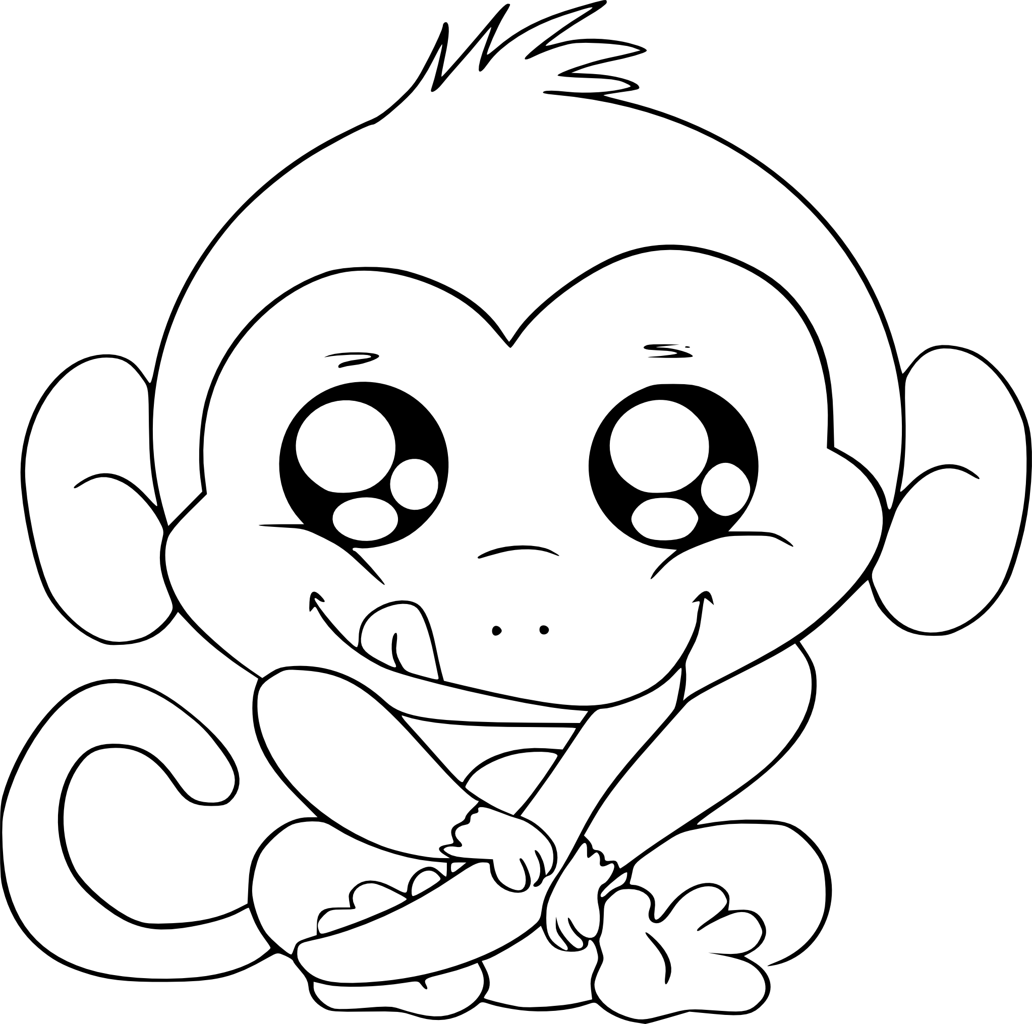 Baby Monkey Coloring Pages ~ Coloring Print