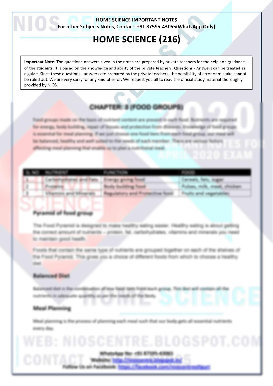 NIOS CLASS 10 HOME SCIENCE NOTES FOR EXAM 10th-class-english-2nd-lesson-questions-and-answers-archives