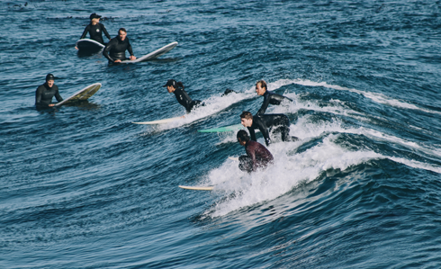 Santa Cruz Surfers Surfing