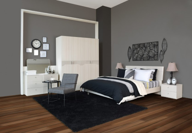 brown two colour combination for bedroom walls