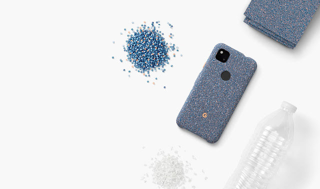 Blue Pixel phone covers and the recycled plastic bottle materials that they are made from