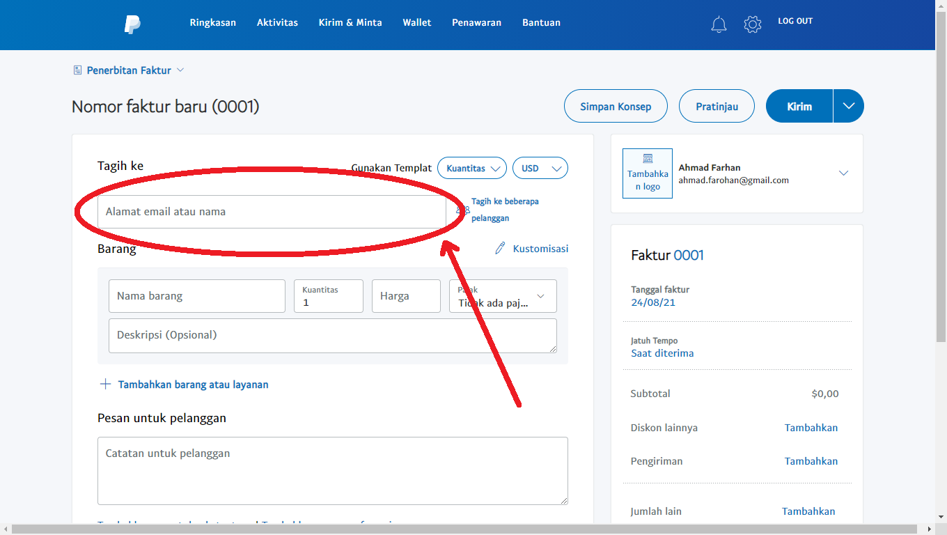Cara Membuat Invoice atau Faktur di PayPal Panduan Blog