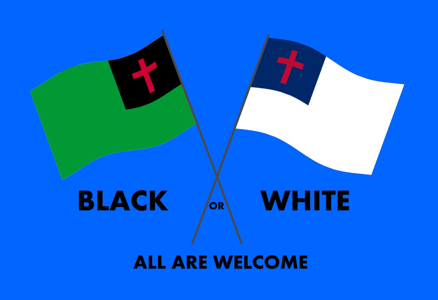 white flag with blue square and red cross white flag with blue square and red cross