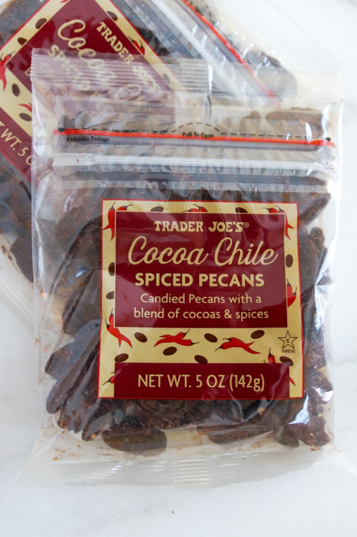 Sweet on Trader Joe's Cocoa Chile Spiced Pecans Bake at 350°