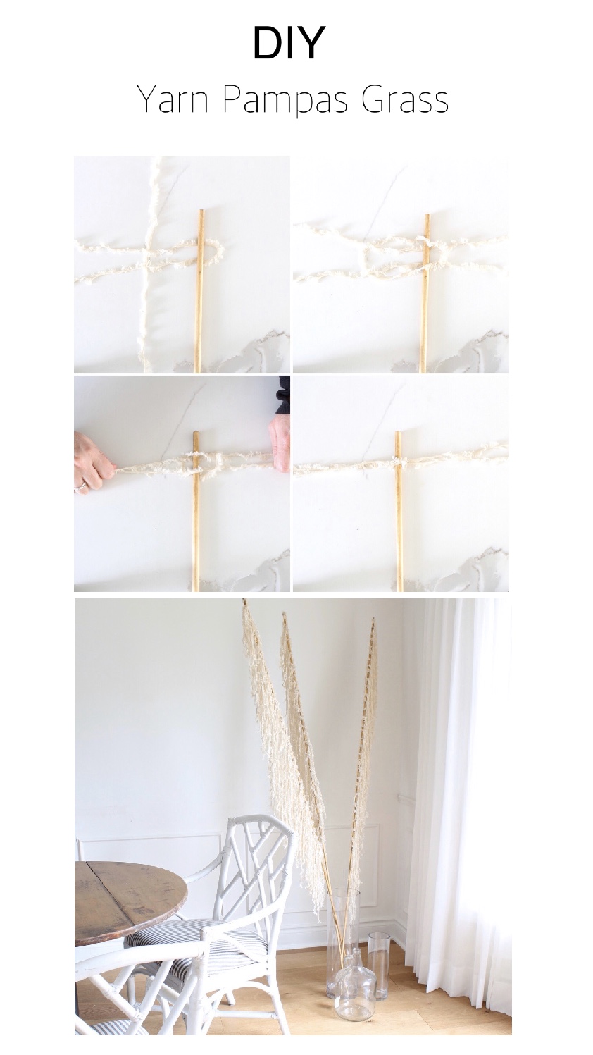 DIY Faux Pampas Grass with Yarn Harlow & Thistle