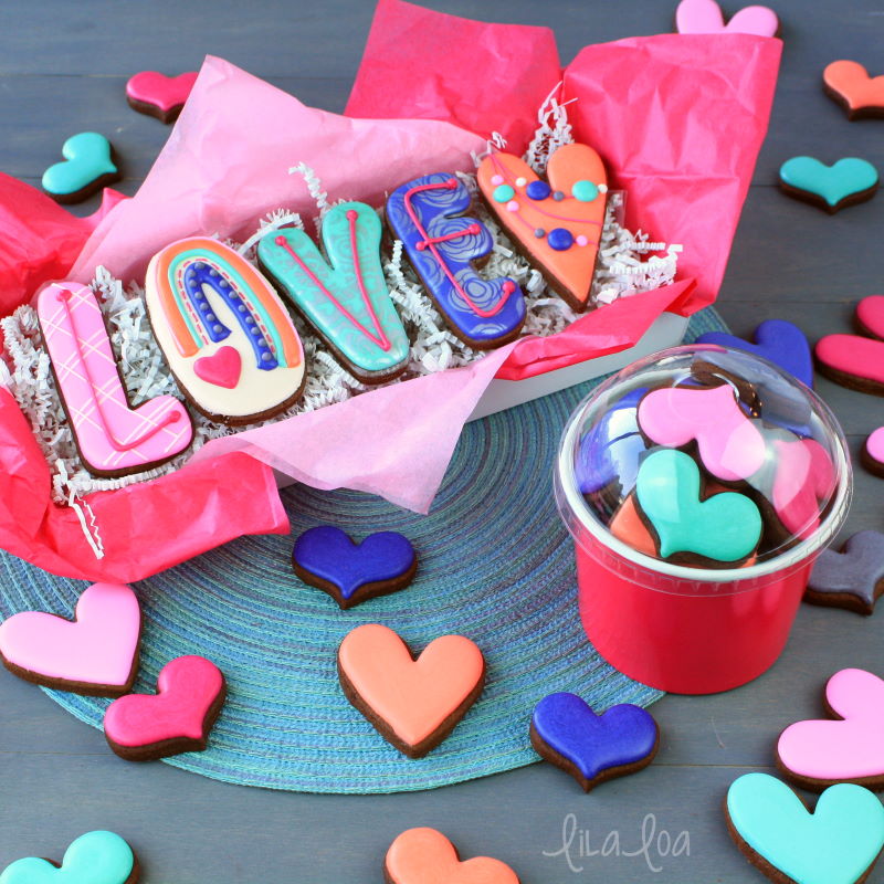 Valentine's Day decorated sugar cookies