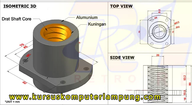 Isometric 3D View with Autocad Design