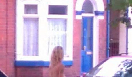 1 Naked blonde woman pictured strolling around town in broad daylight