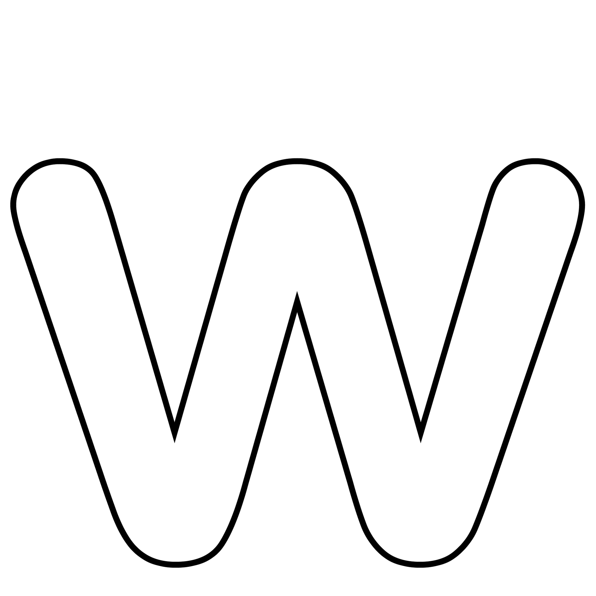 Bubble Letters Lowercase W Birthday Letter