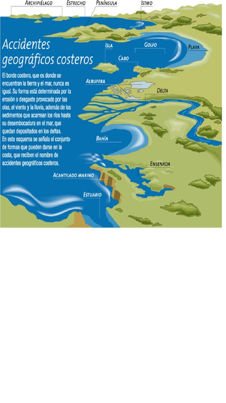 Construcciones Pedagógicas Desde Las Tic Elementos Del Relieve De América Accidentes Costeros