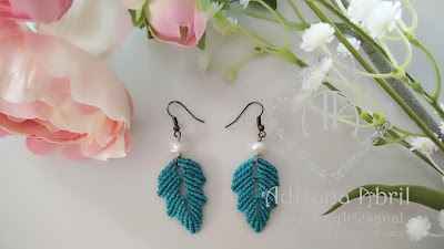 Pendientes en macramé, aros, aretes, Earrings, hoops, earrings in macramé by #AdrianaAbril