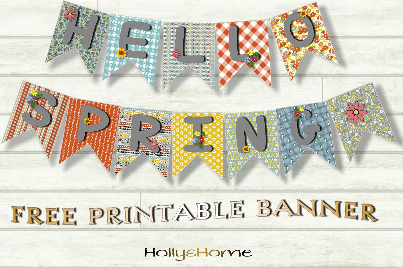 Hello Spring Banner Free Printable