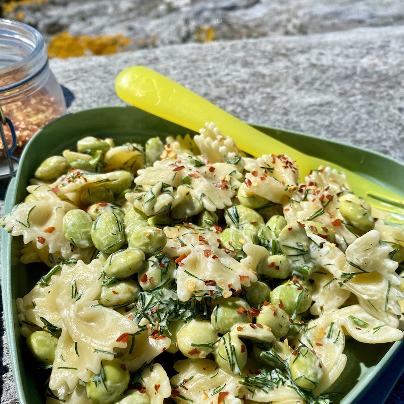 CREAMY DILL FARFALLE WITH EDAMAME - Read more »
