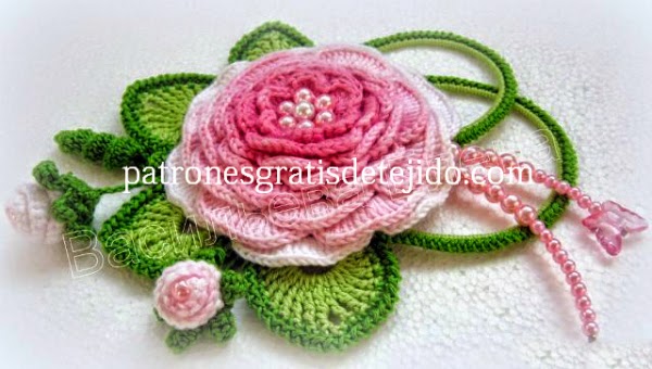 Patrones crochet de sombrero y aplique de flores - paso a paso