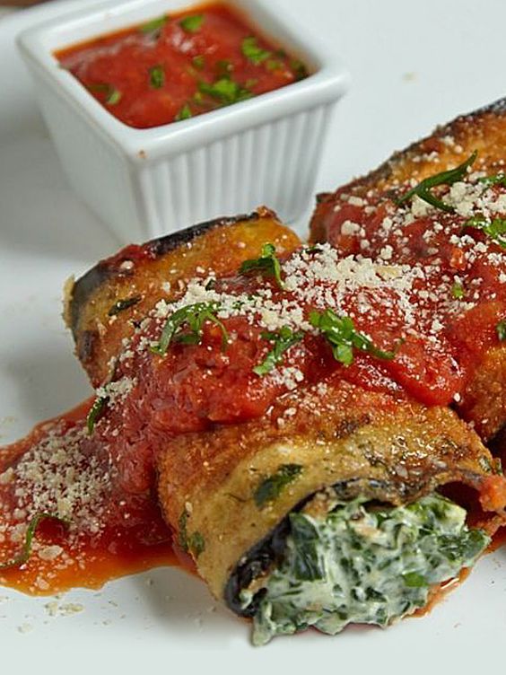 Eggplant Roll Ups With Cream Cheese and Spinach Healthy Chicken Recipes