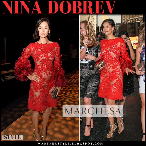 marchesa red lace dress
