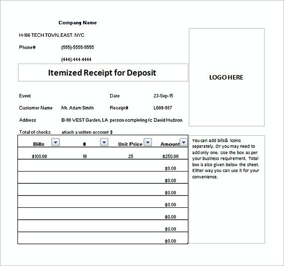 Itemized Bill Example Invoice Template