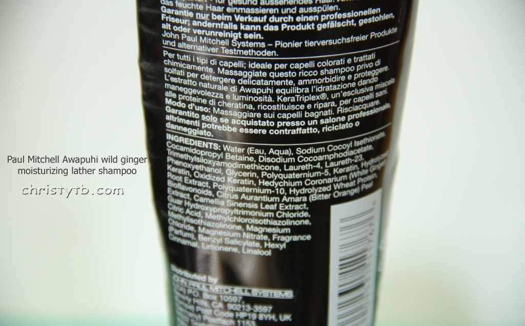Christytb Paul Mitchell Awapuhi wild ginger moisturizing lather