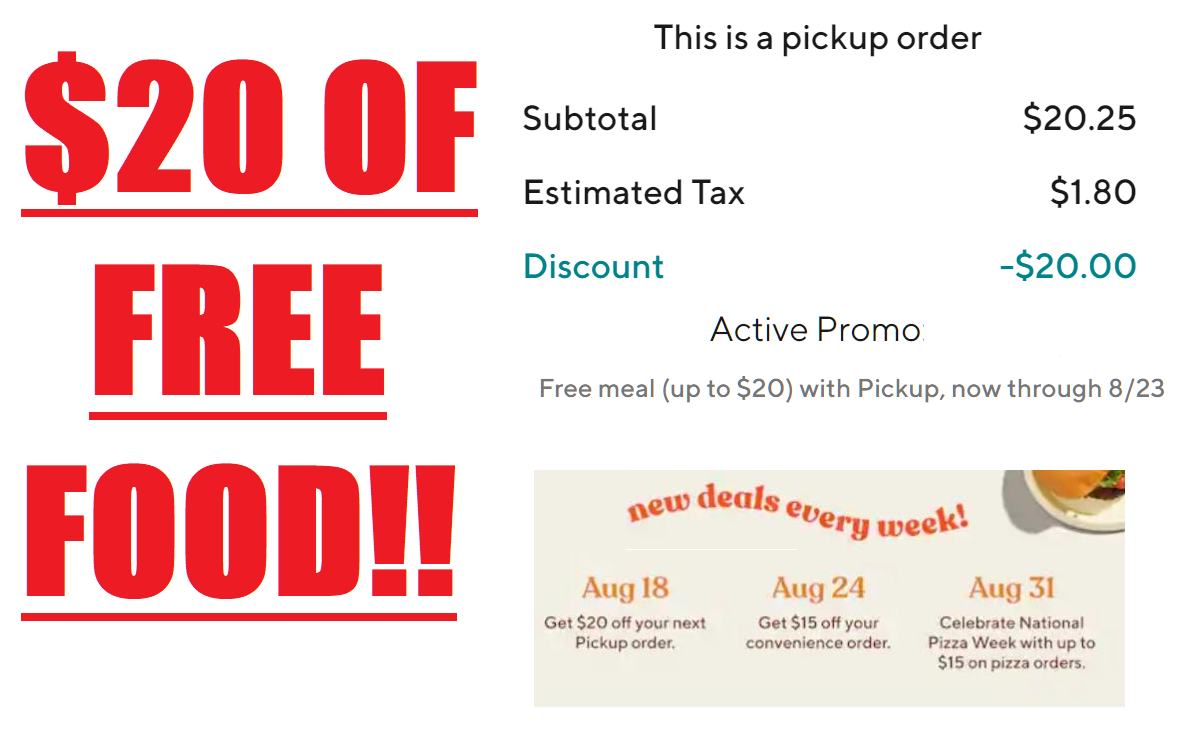 The Best Deals 20 Of Free Food From A Local Restaurant From Doordash Free Pickup