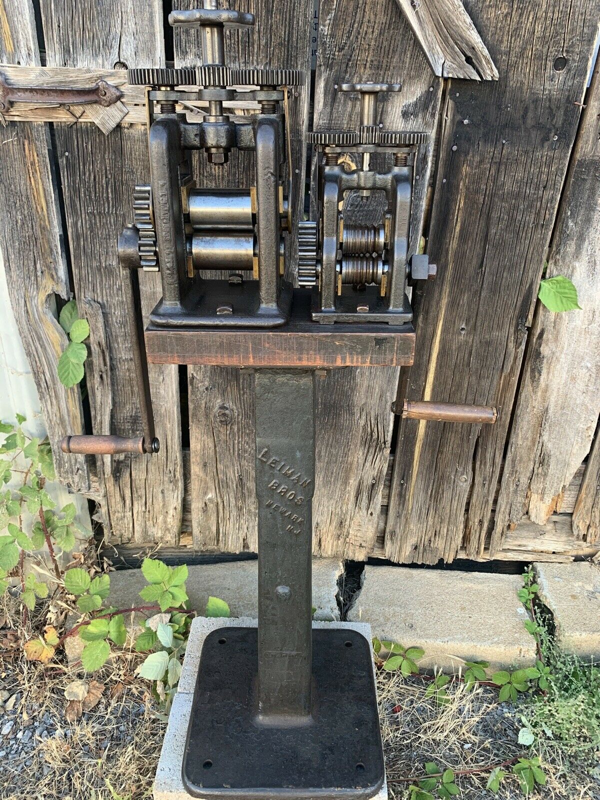 Leiman Bros. Leiman Bros. Jewelers Hand Rolling Mill 2A 1B Iron Stand