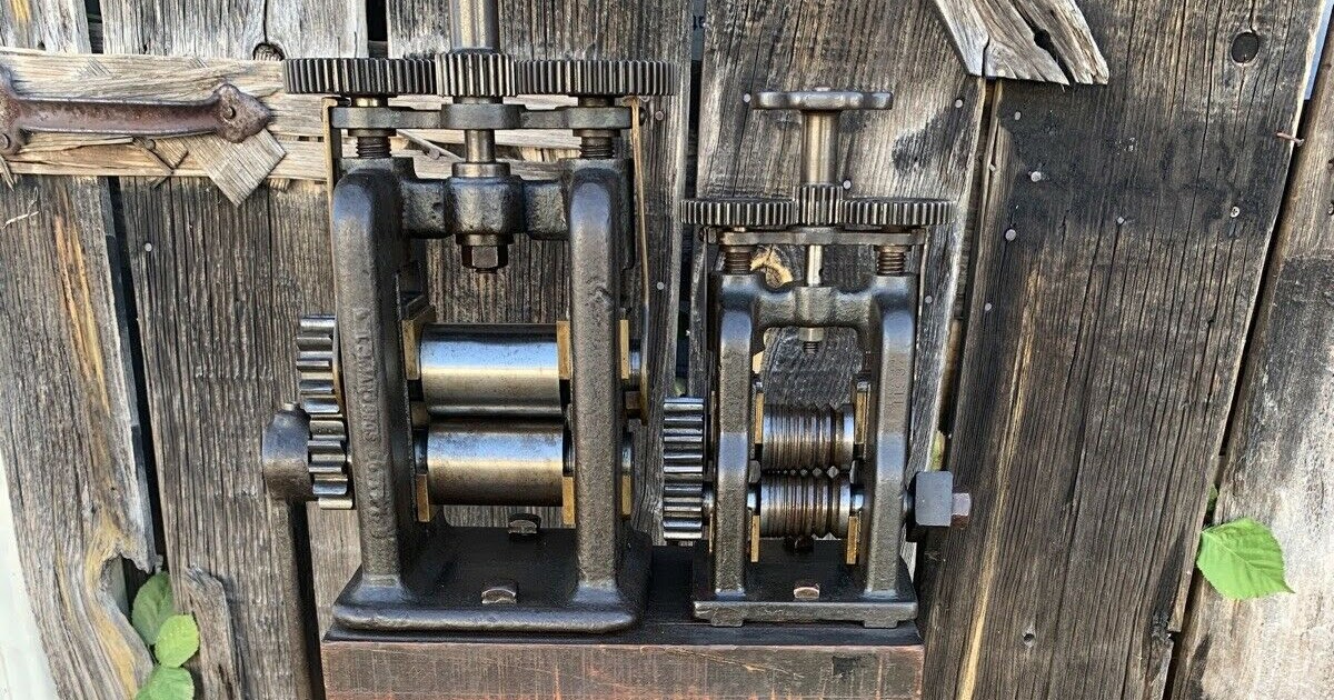 Leiman Bros. Leiman Bros. Jewelers Hand Rolling Mill 2A 1B Iron Stand