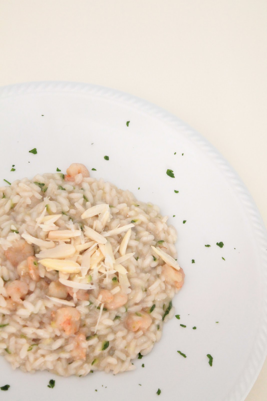 Che pasticcio, Nicole! Risotto con zucchine gamberetti e mandorle