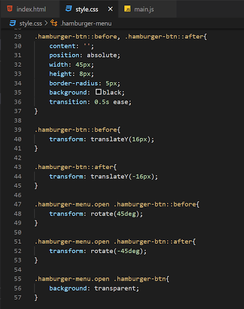 Web technology: Creating our own hamburger menu using CSS