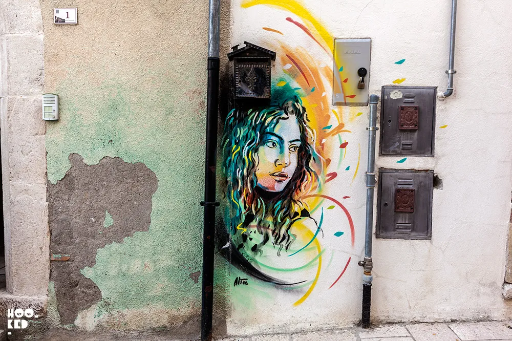 Alice Pasquini Street Art in Civita Campomarano, Italy