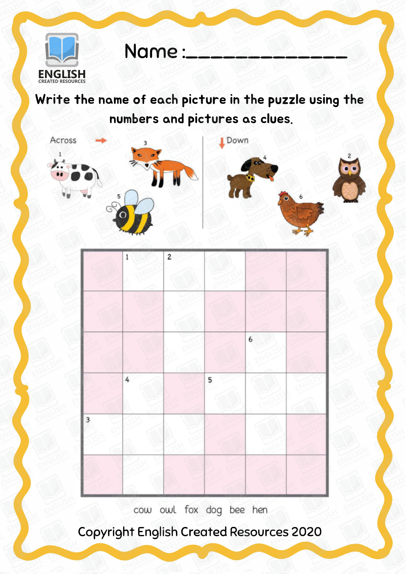 kindergarten-crossword-puzzle