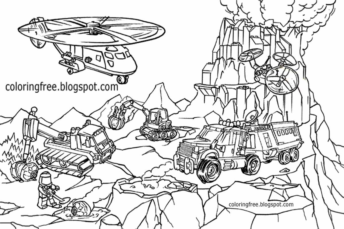 Printable Lego City Coloring Pages For Kids Clipart Activities