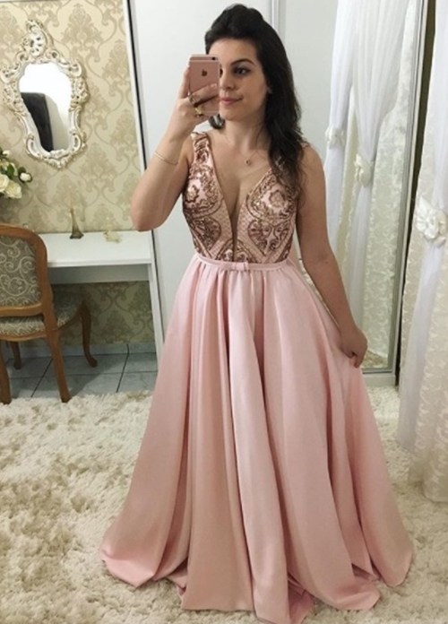 vestido de festa rosa