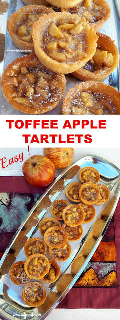 Buttery, sweet, mini Toffee Apple Tartlets are great to add to your sweet party platter or to serve as a quick to make dessert