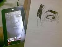 Cíntia Andrade - desenho com caneta esferográfica - detalhe olho