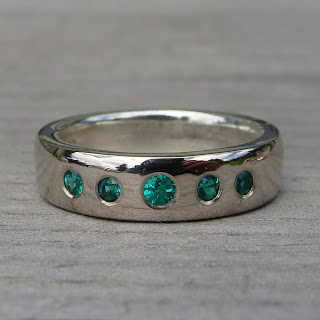 emerald wedding band