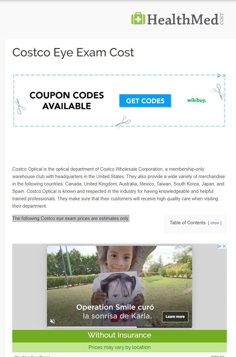 Costco Eye Exam Cost