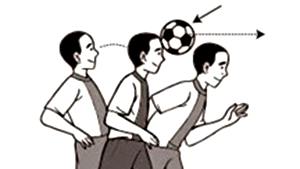 Bagaimana pandangan mata saat menyundul bola pada permainan sepak bola