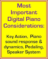 Most important digital piano considerations