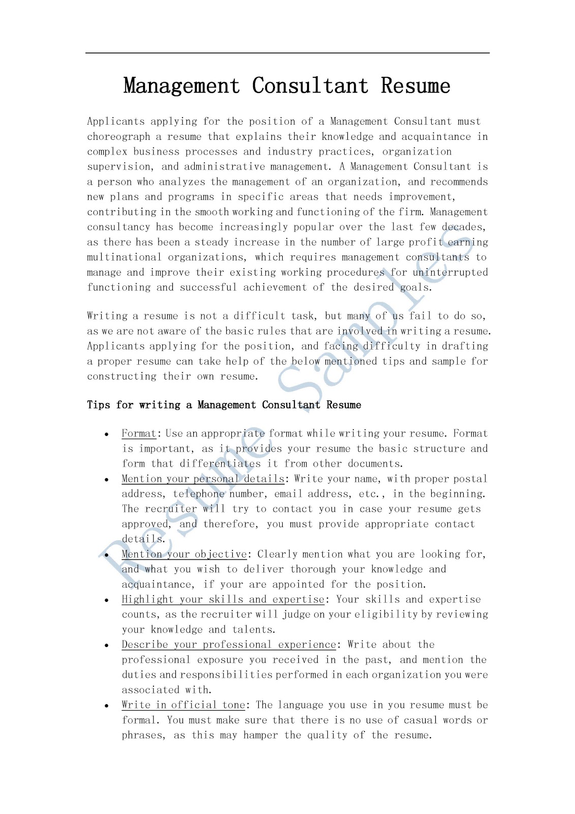 Bcg consulting resume sample - Management%20Consultant%20Resume 1