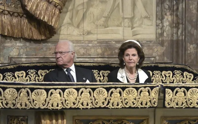 King Carl Gustaf, Queen Silvia, Crown Princess Victoria and Prince Daniel attended the opening of the Riksdag