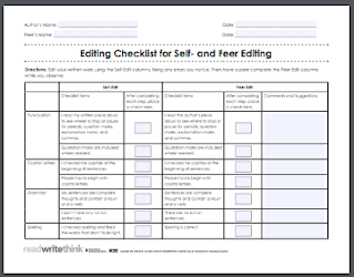 Peer editing checklist