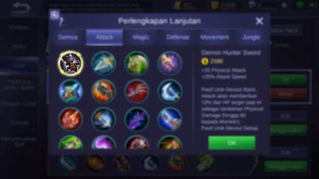 Build Item Claude Tersakit Mobile Legends
