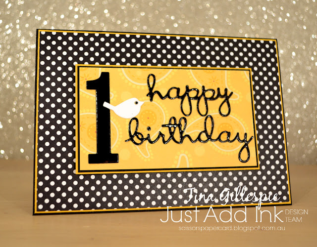 scissorspapercard, Stampin' Up!, Just Add Ink, Well Written, Itty Bitty Birthdays, Large Numbers Framelits