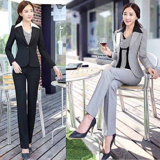  ชุดสูทกางเกง แฟชั่นเกาหลียูนิฟอร์มชุดพนักงาน2ชิ้น นำเข้าไซส์Sถึง3XL พรีออเดอร์MS4003