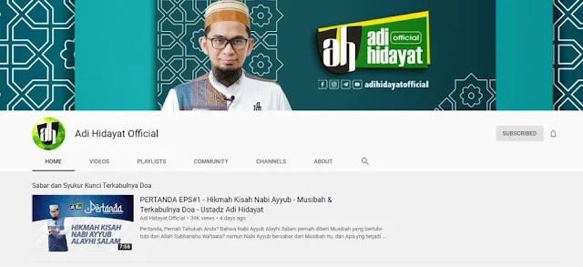 Alamat Website & Sosial Media Resmi (Official) Ustadz Adi Hidayat